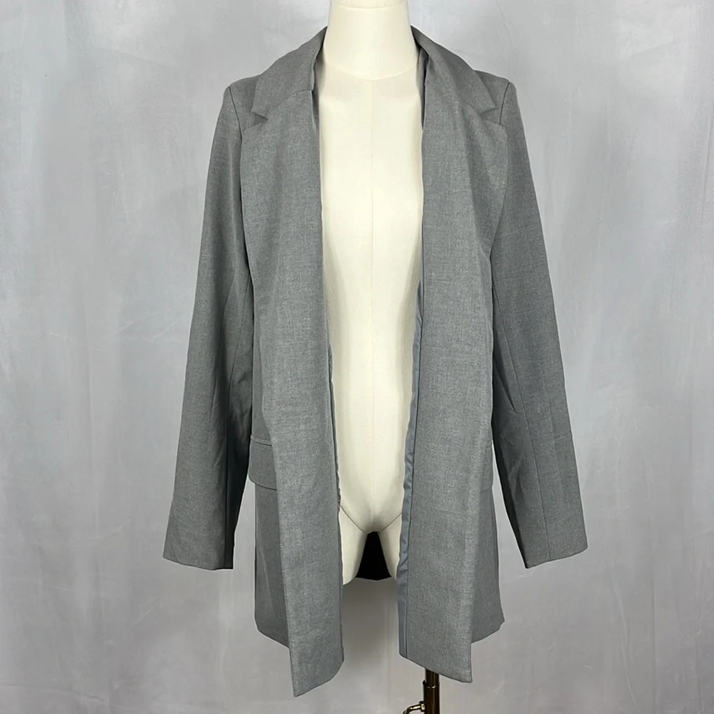 Joie Light Grey Long Open‎ Front Blazer.